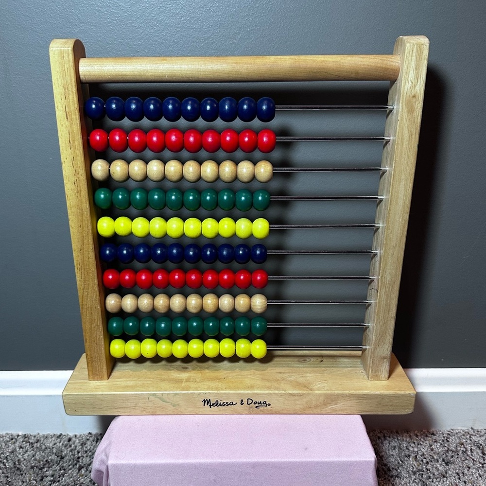 Melissa & Doug Wooden Abacus Counting Toy Montessori Math Learning Tool